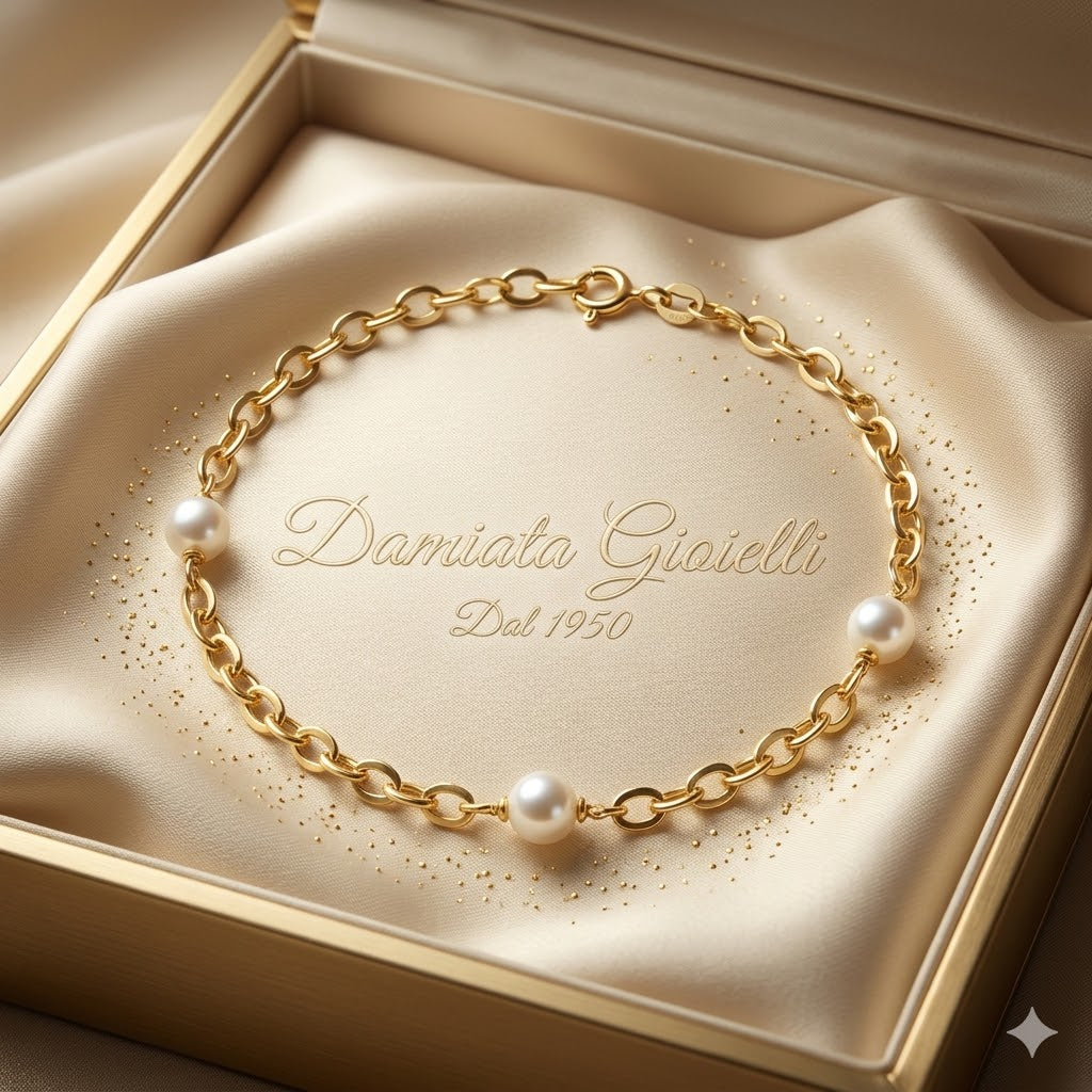 Bracciale Orelù donna in oro giallo e perle d'acqua dolce 000596