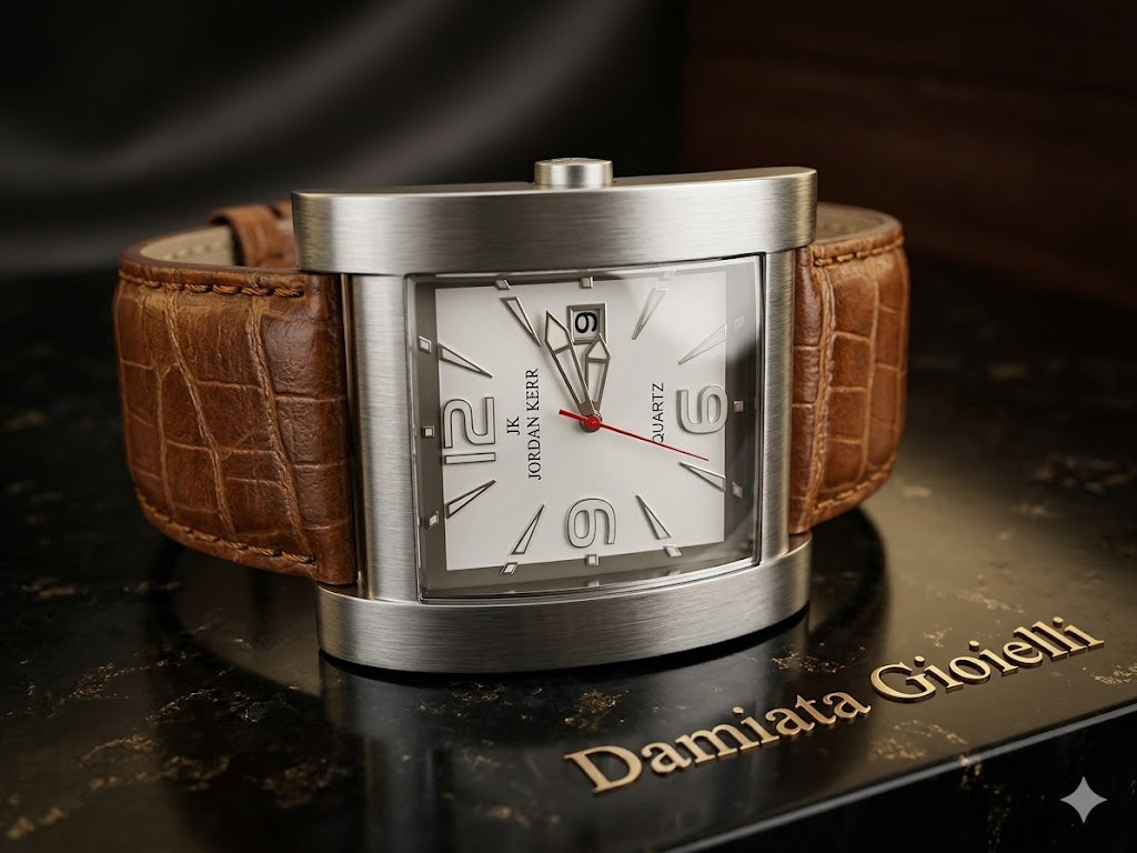 Orologio solo tempo uomo Jordan Kerr in acciaio e pelle 000653
