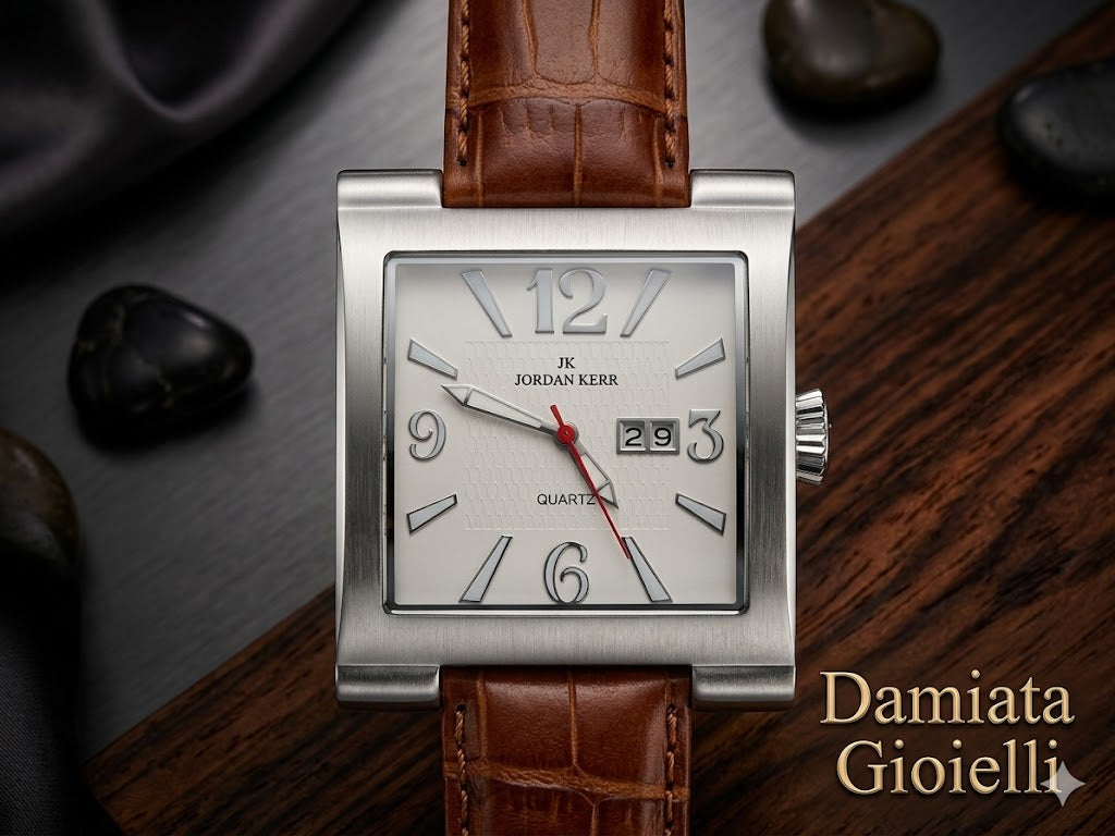 Orologio solo tempo uomo Jordan Kerr in acciaio e pelle 000656