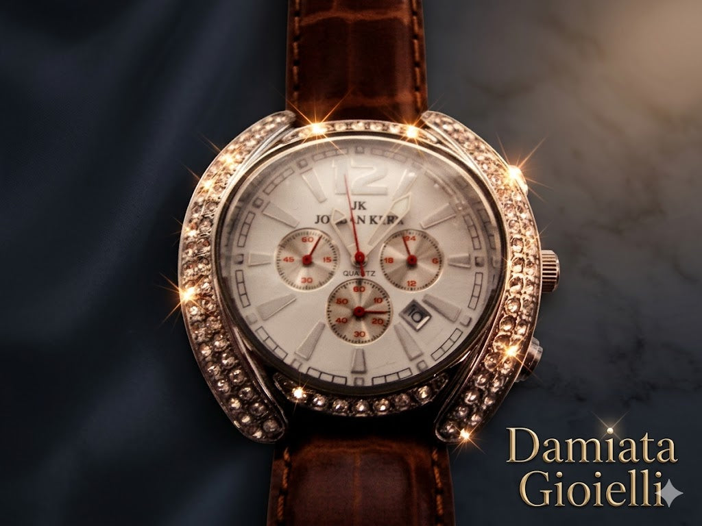 Orologio cronografo uomo Jordan Kerr in acciaio e pelle 000657