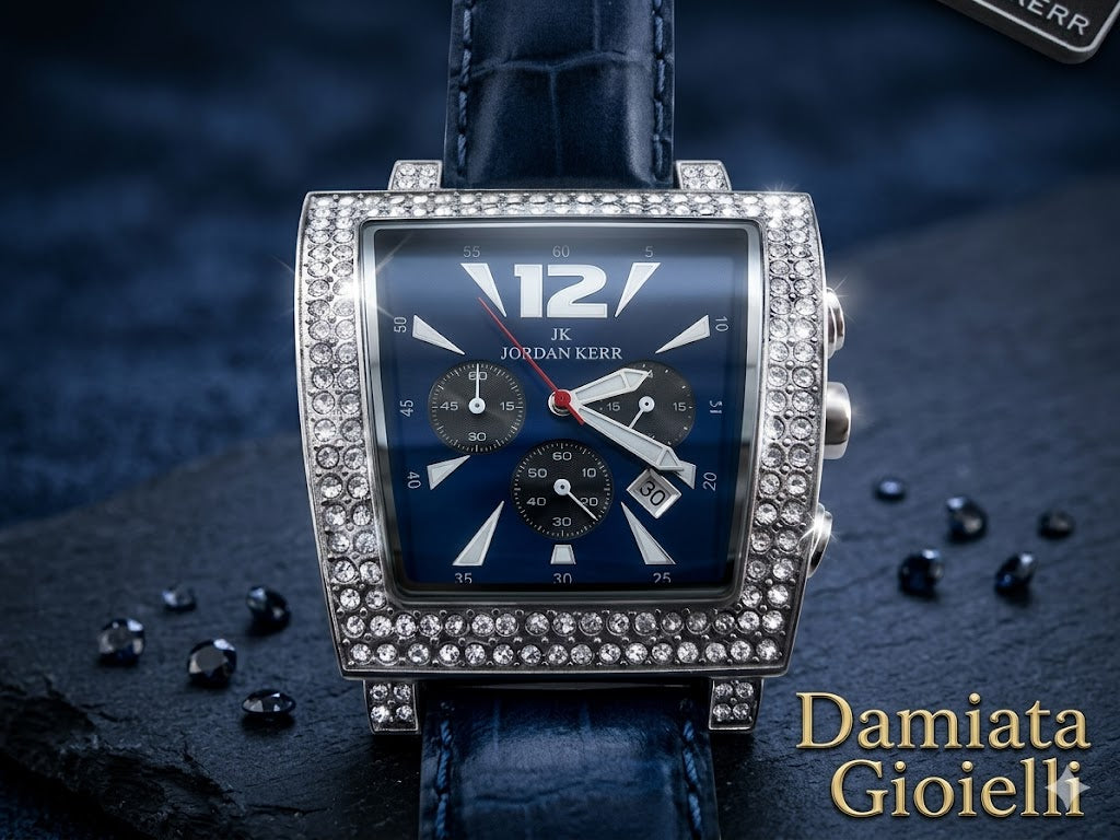 Orologio cronografo uomo Jordan Kerr in acciaio e pelle 000658