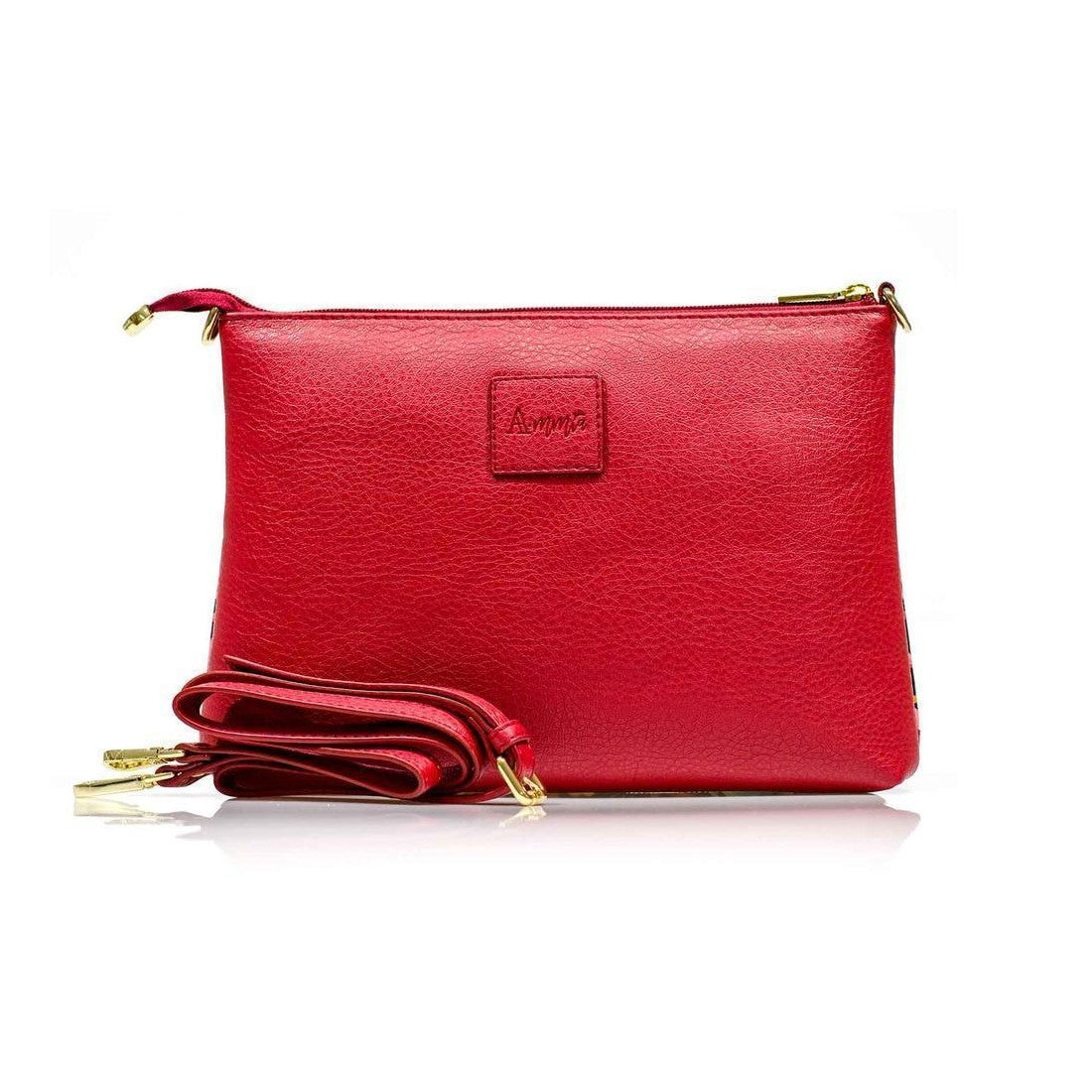 Borsa Ammia donna in pelle e similpelle decorata collezione "ANGELICA" colore rosso