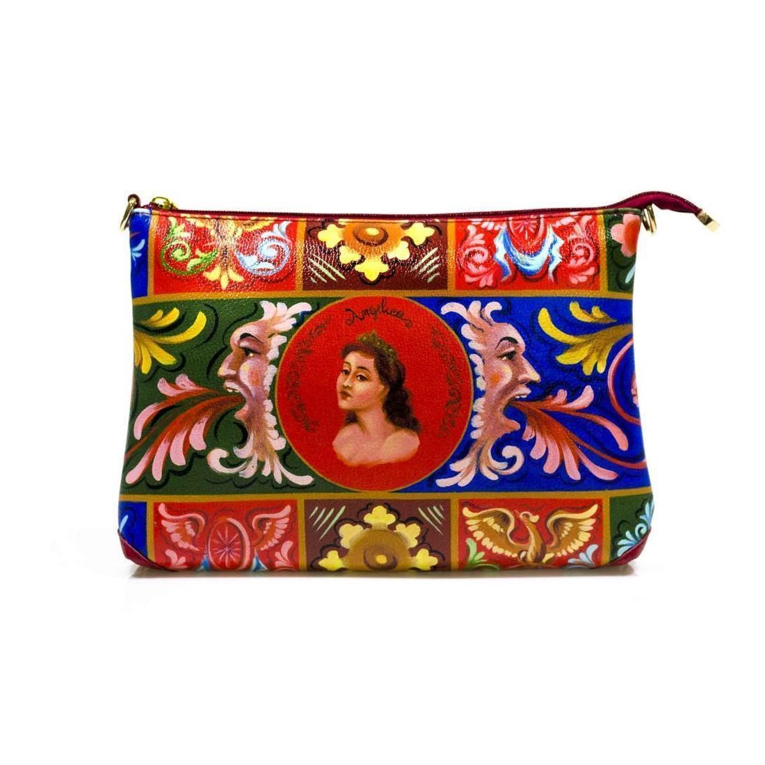 Borsa Ammia donna in pelle e similpelle decorata collezione "ANGELICA" colore rosso