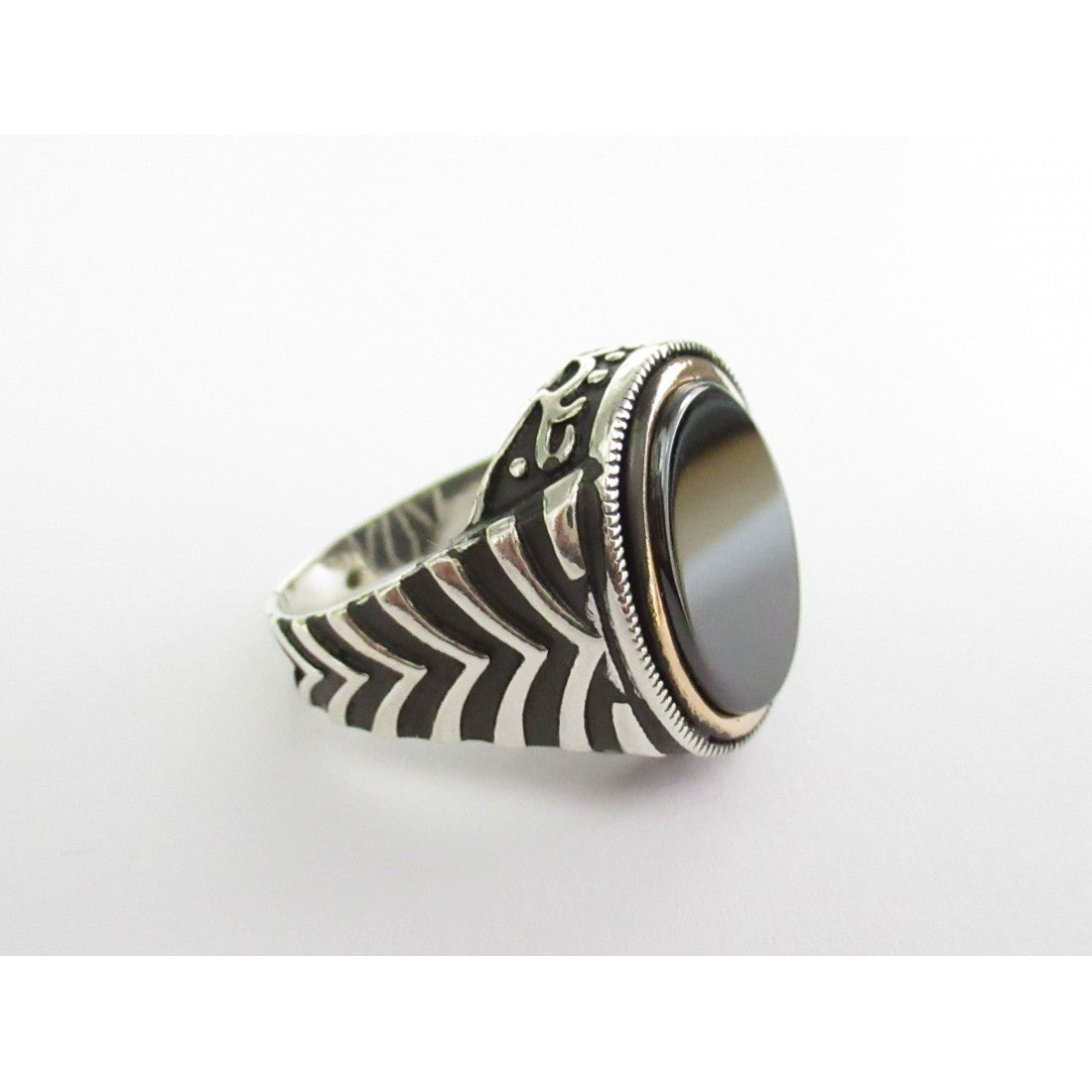 Anello uomo Orelù in argento e onice 809