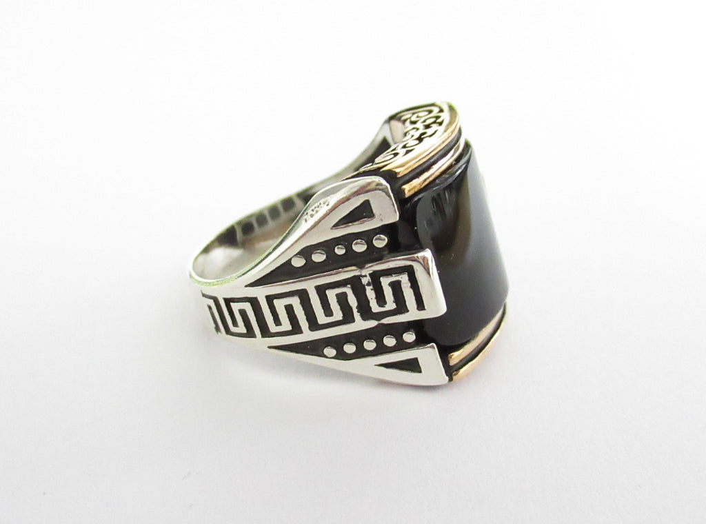 Anello uomo Orelù in argento e onice 811