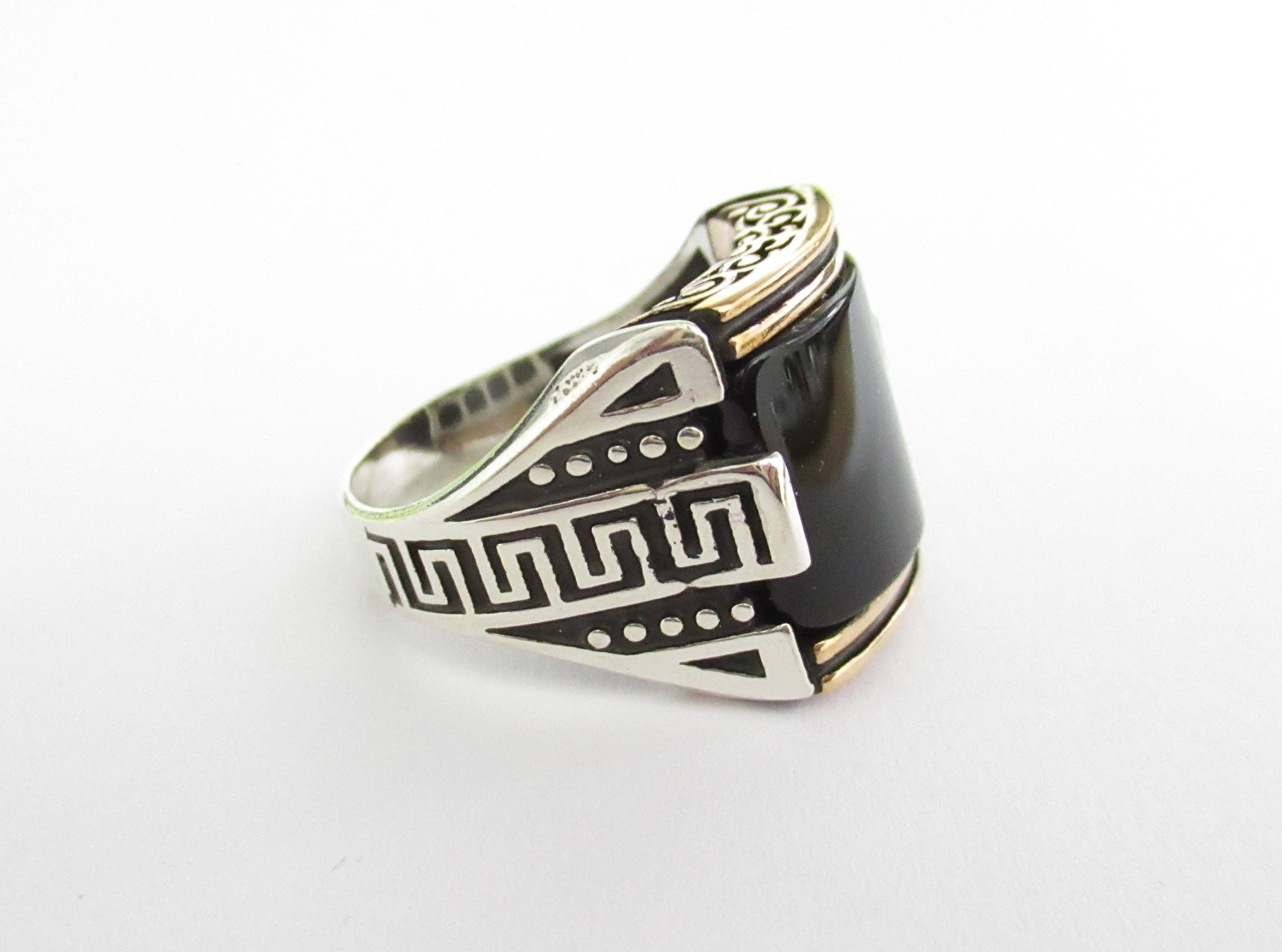 Anello uomo Orelù in argento e onice 811