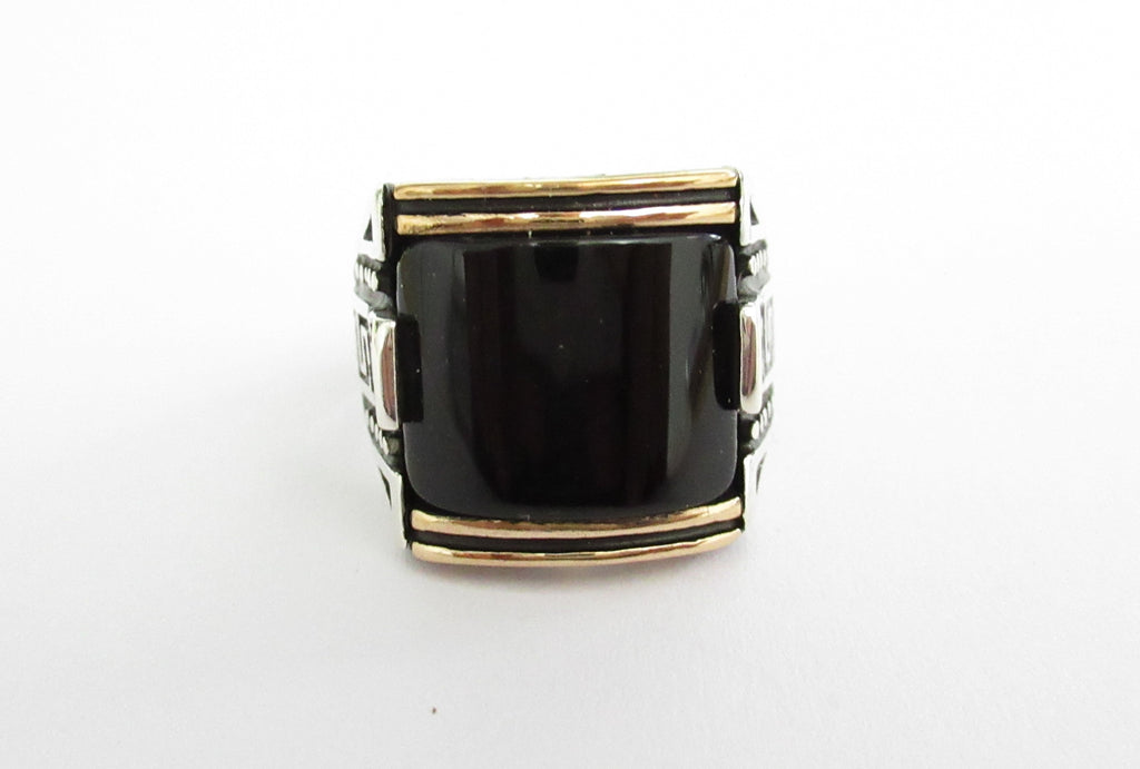 Anello uomo Orelù in argento e onice 811