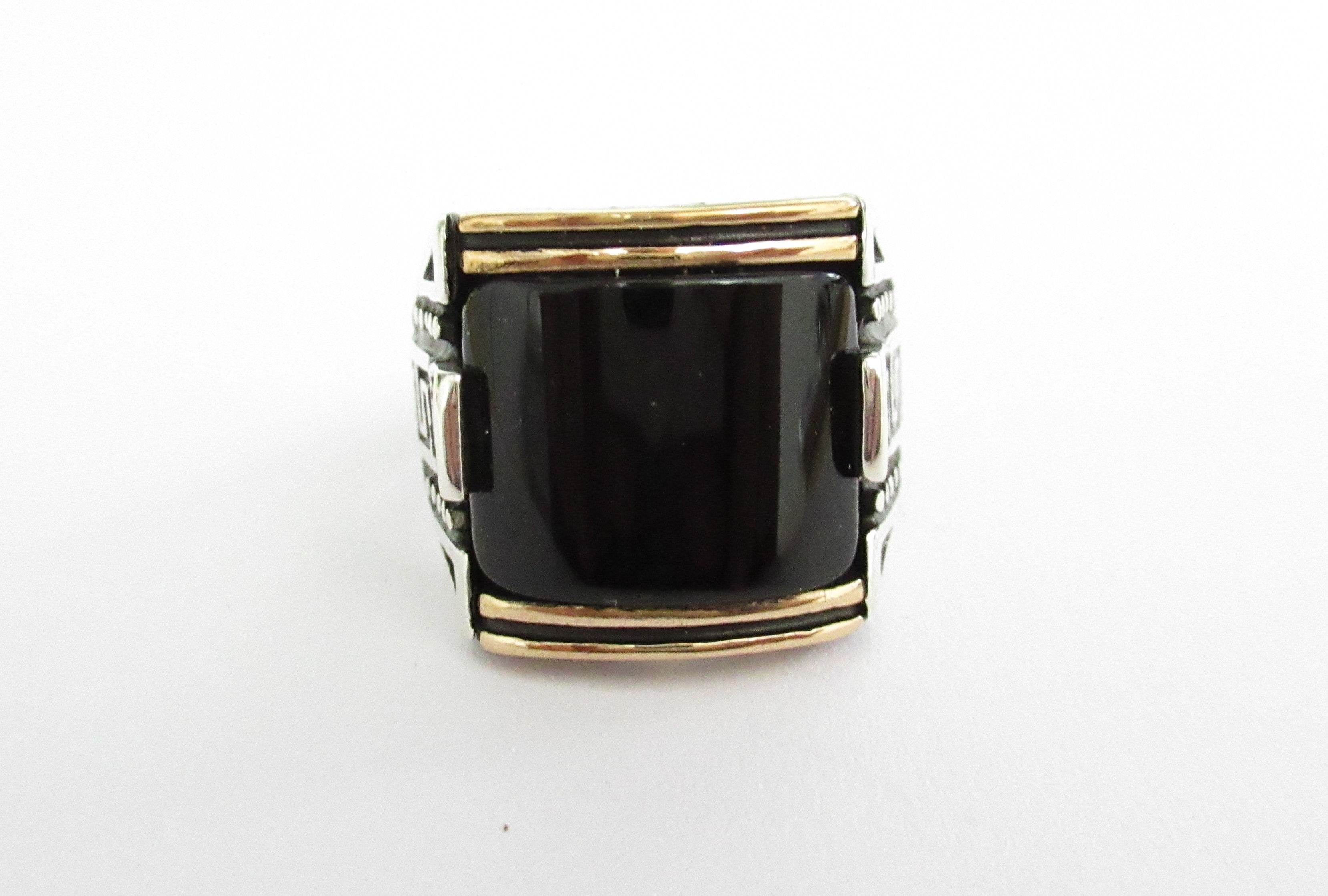 Anello uomo Orelù in argento e onice 811
