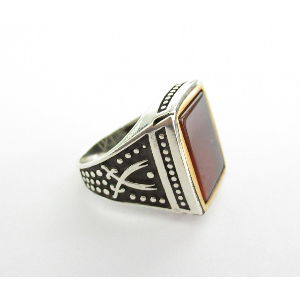 Anello uomo Orelù in argento e corniola 814
