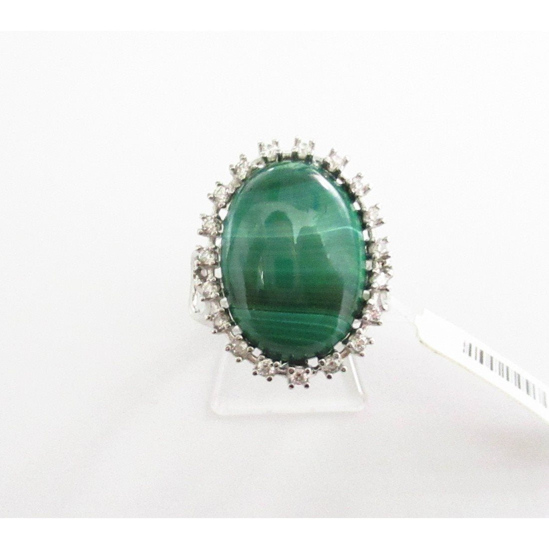 Anello donna Orelù in argento, malachite e zirconi 0010057MNZA