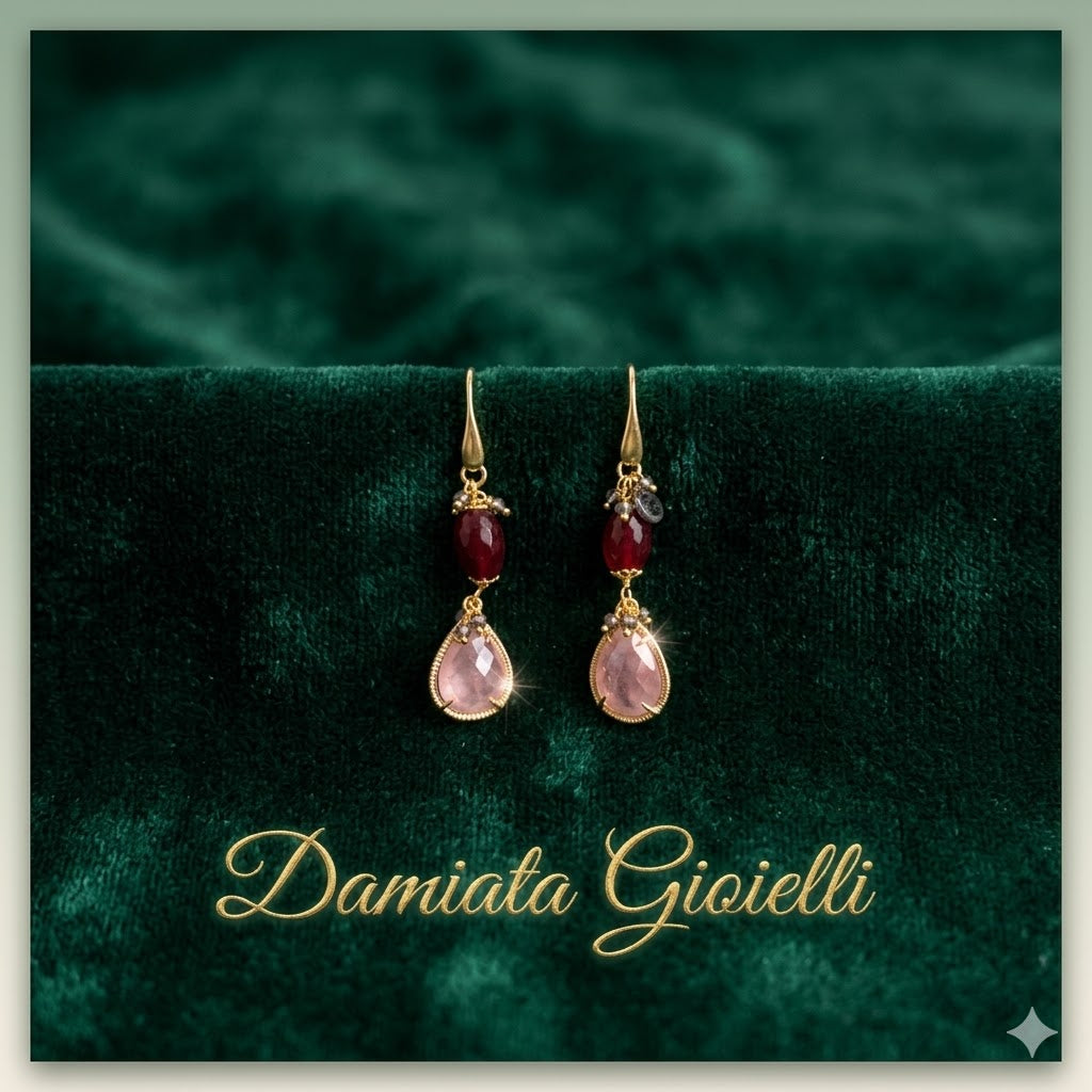 Orecchini pendenti donna Morfea Gioielli in ottone e quarzi 001009A