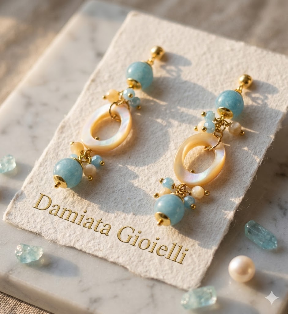 Orecchini donna Morfea Gioielli in ottone,osso e quarzo 0010105