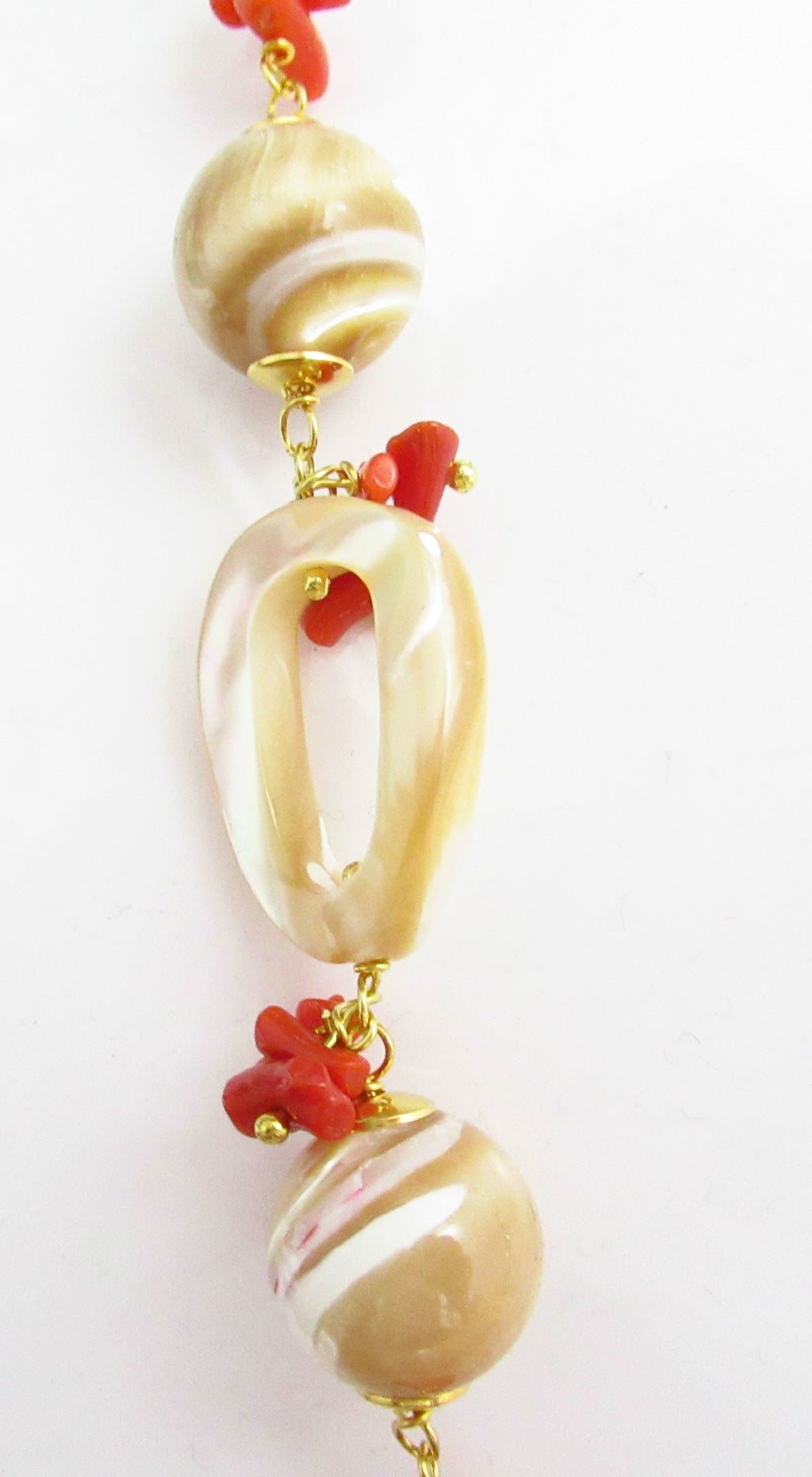 Collana lunga donna Morfea Gioielli in ottone, corallo, agata e osso 0010139