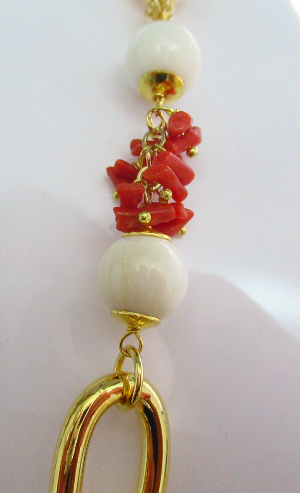 Collana lunga donna Morfea Gioielli in ottone, corallo, agata e osso 0010139