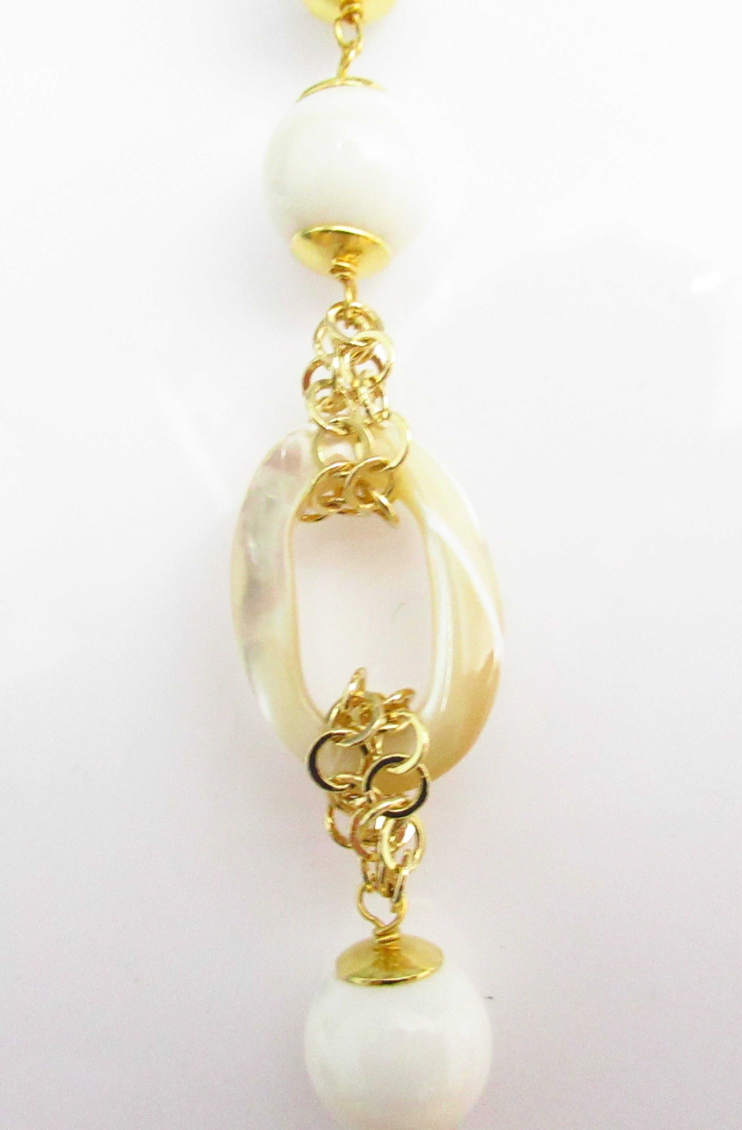 Collana lunga donna Morfea Gioielli in ottone, corallo, agata e osso 0010139