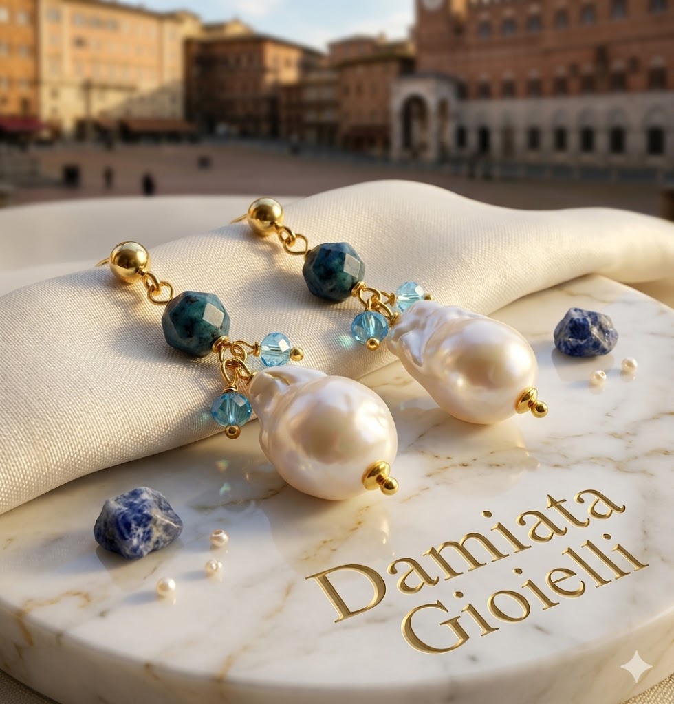 Orecchini pendenti donna Morfea Gioielli in ottone, perla e quarzi 0010151