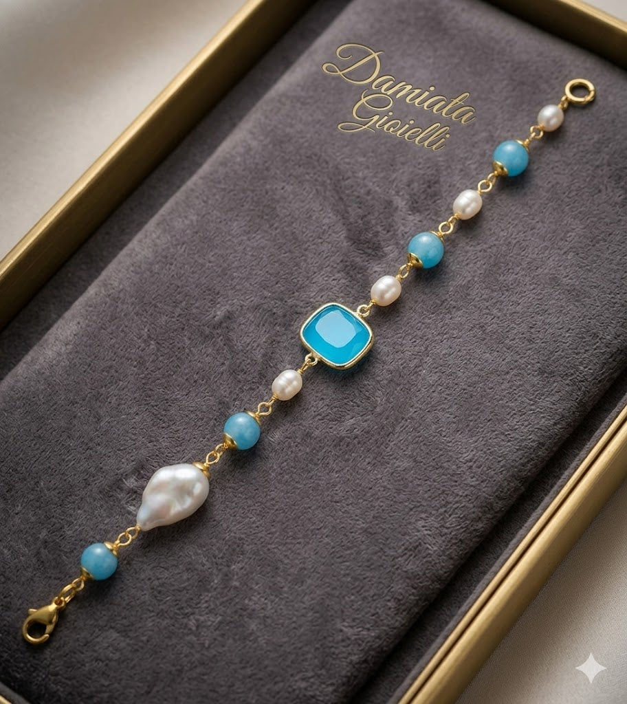 Bracciale donna Morfea Gioielli in ottone con quarzi e perle barocche ref. 00242677