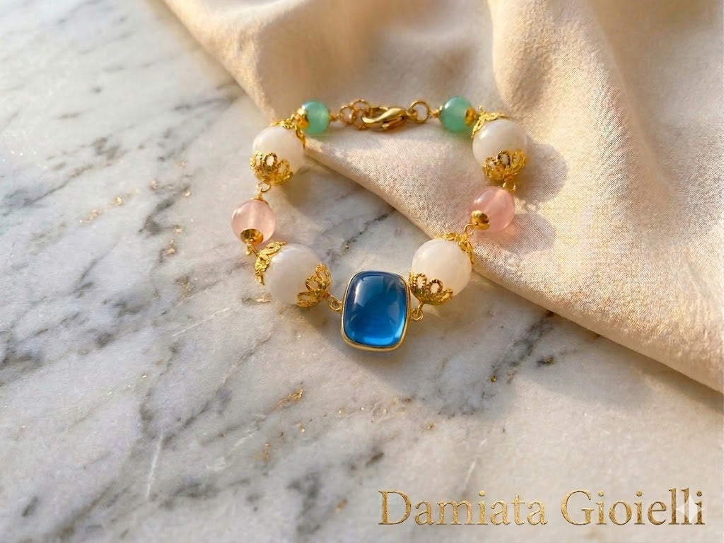 Bracciale donna Morfea Gioielli in ottone con agata bianca e quarzi ref. 00255677/1
