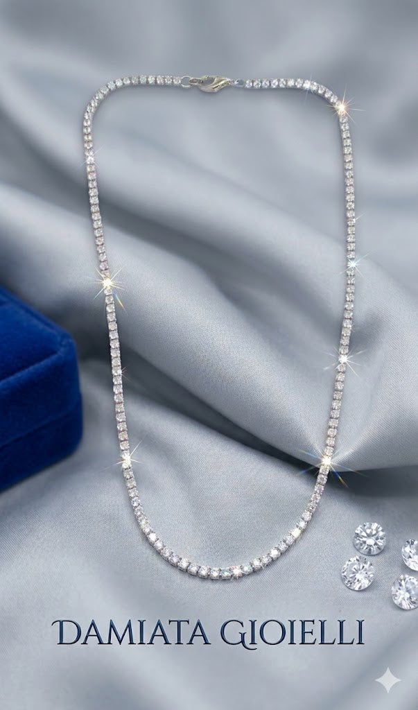 Collana tennis unisex MB Gioielli in argento e zirconi 00611930