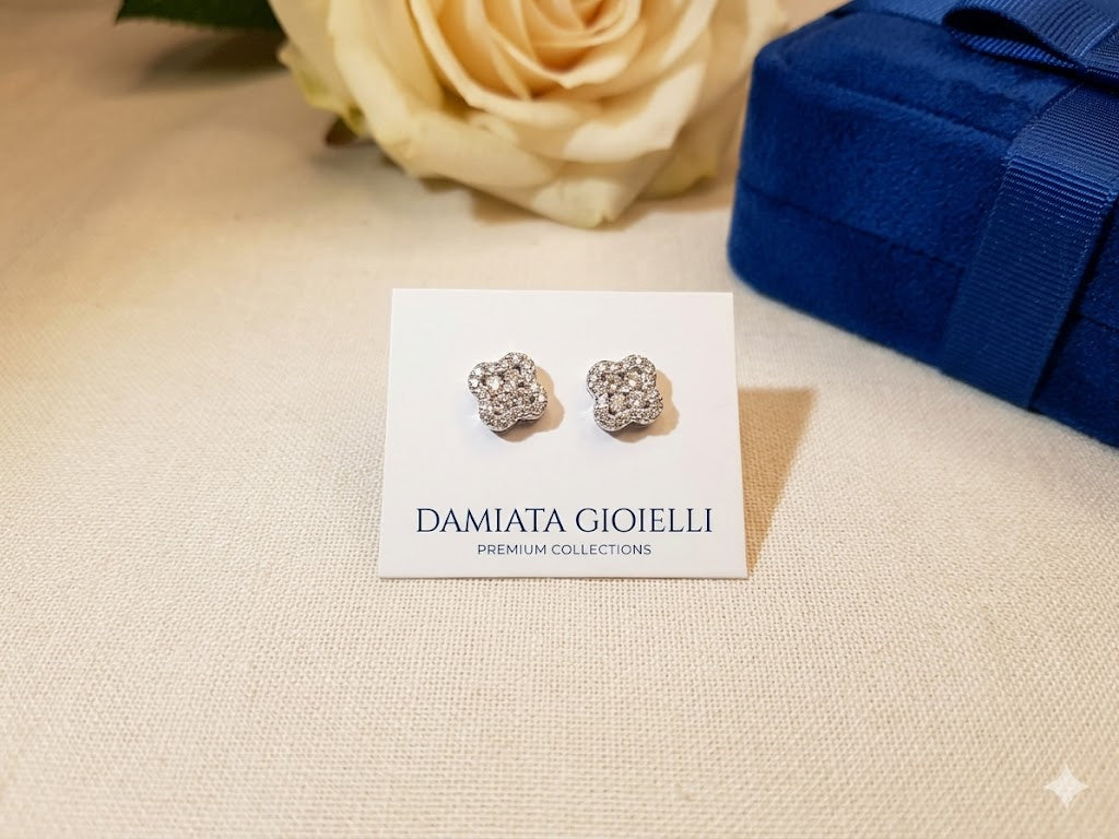 Orecchini a lobo donna MB Gioielli in argento e zirconi 00671927BI