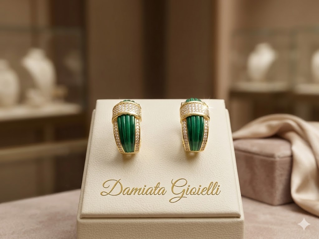 Orecchini a cerchio donna MB Gioielli in acciaio dorato e zirconi 00679091