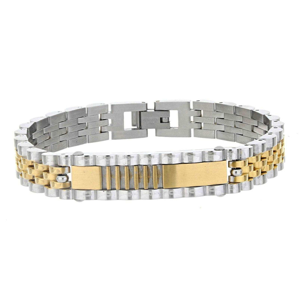 Bracciale uomo Urania Preziosi in acciaio bicolore 00BRUAC4003GD