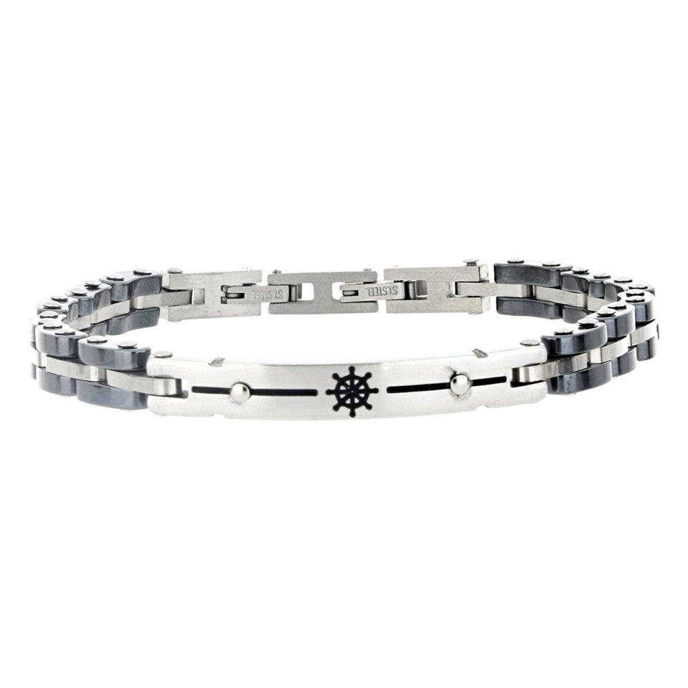 Bracciale uomo Urania Preziosi in acciaio e ceramica 00BRUCE1011T
