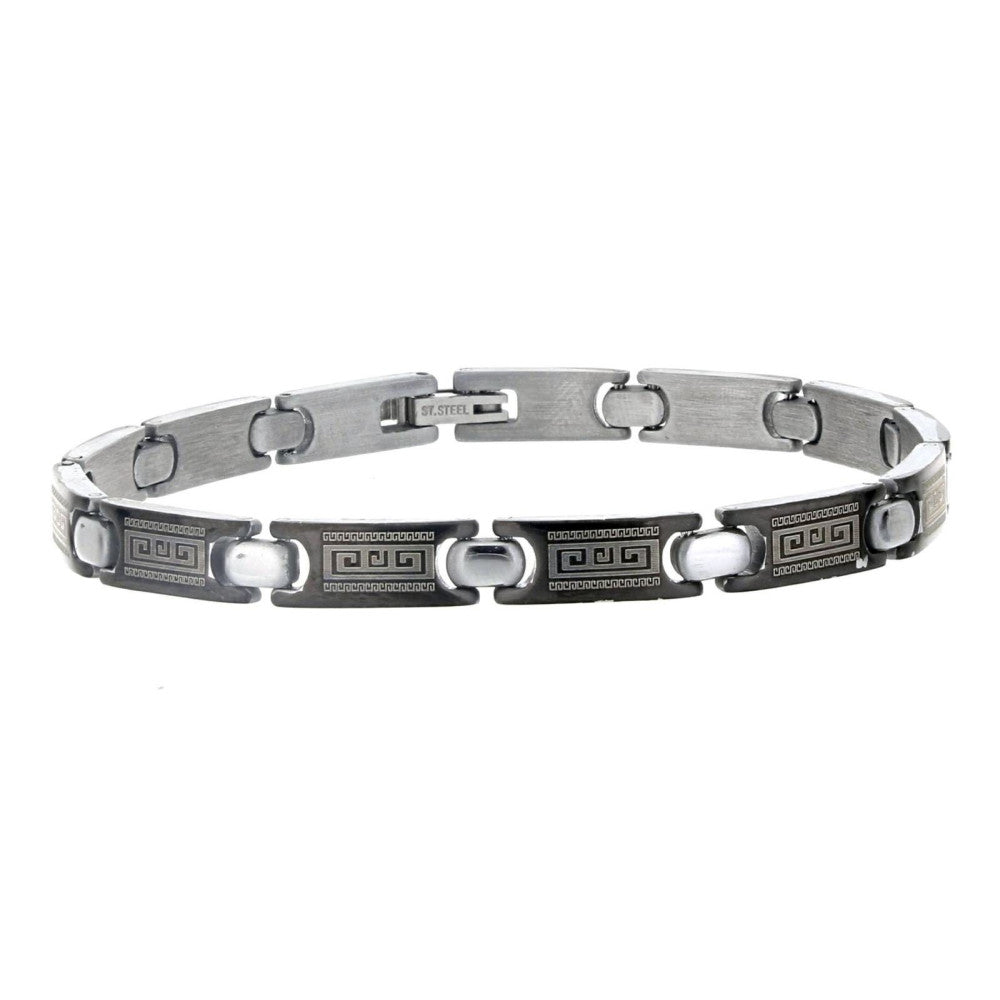 Bracciale uomo Urania Preziosi in acciaio con greca 00BRUAC1012