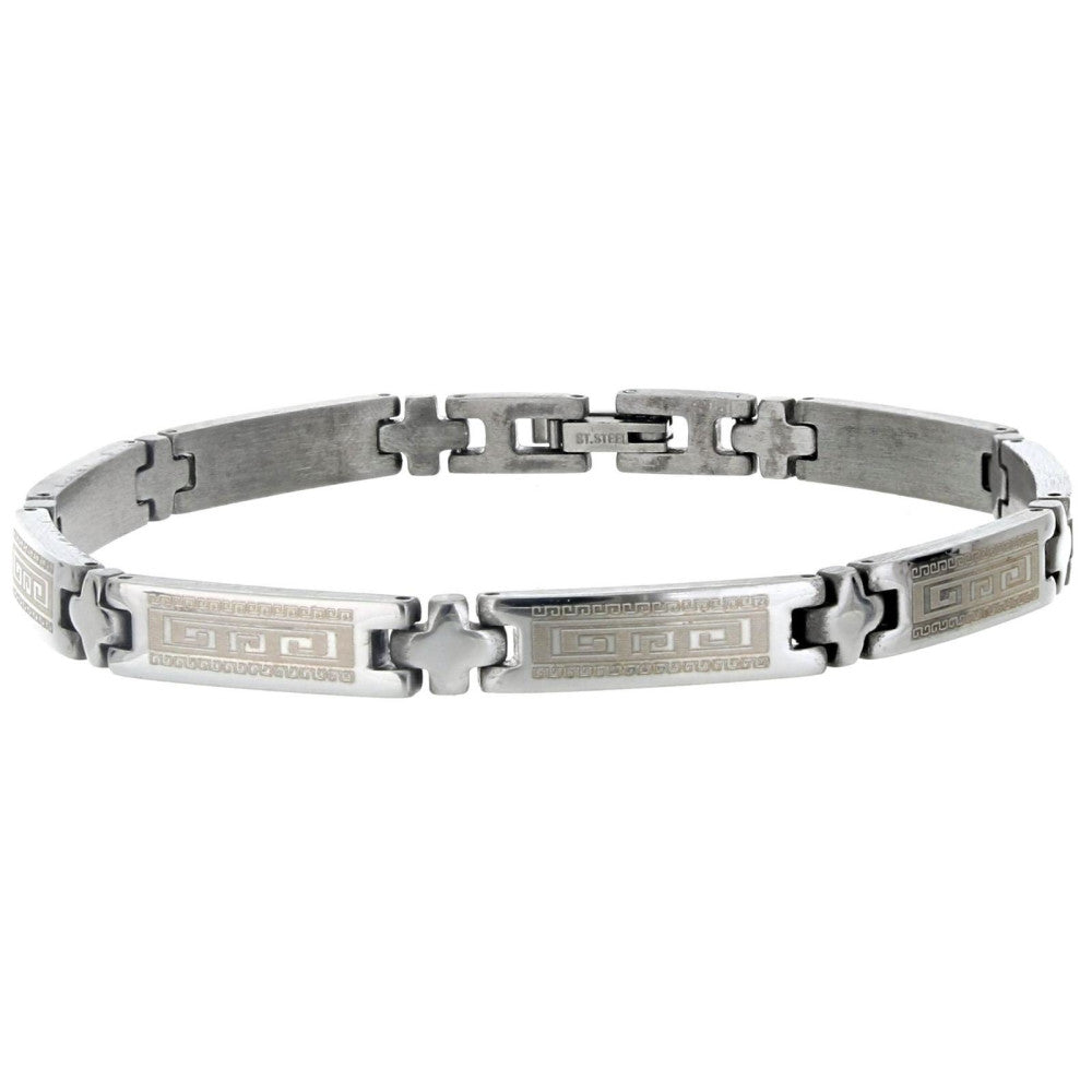 Bracciale uomo Urania Preziosi in acciaio con greca 00BRUAC1013