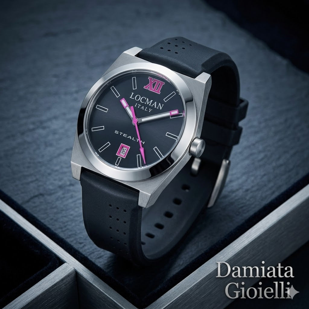Orologio solo tempo unisex Locman in acciaio e silicone 020300MKFFX0SIK