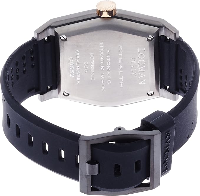Orologio automatico solo tempo uomo Locman Stealth in titanio e silicone 0205GRBKF5N0SIK