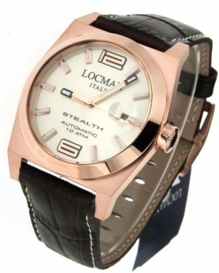 Orologio solo tempo unisex Locman Stealth in titanio e pelle 0205RRAVF5N0PST