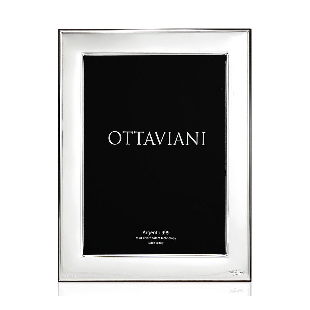 Cornice portafoto Ottaviani in argento retro legno, misure 18x24 ref. 1000-P