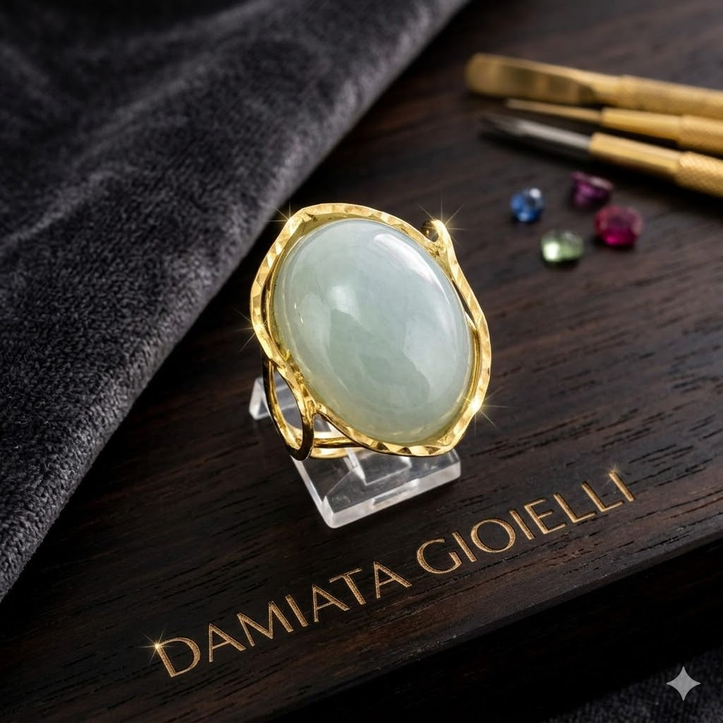 Anello donna Orelù in argento dorato e calcedonio 10050