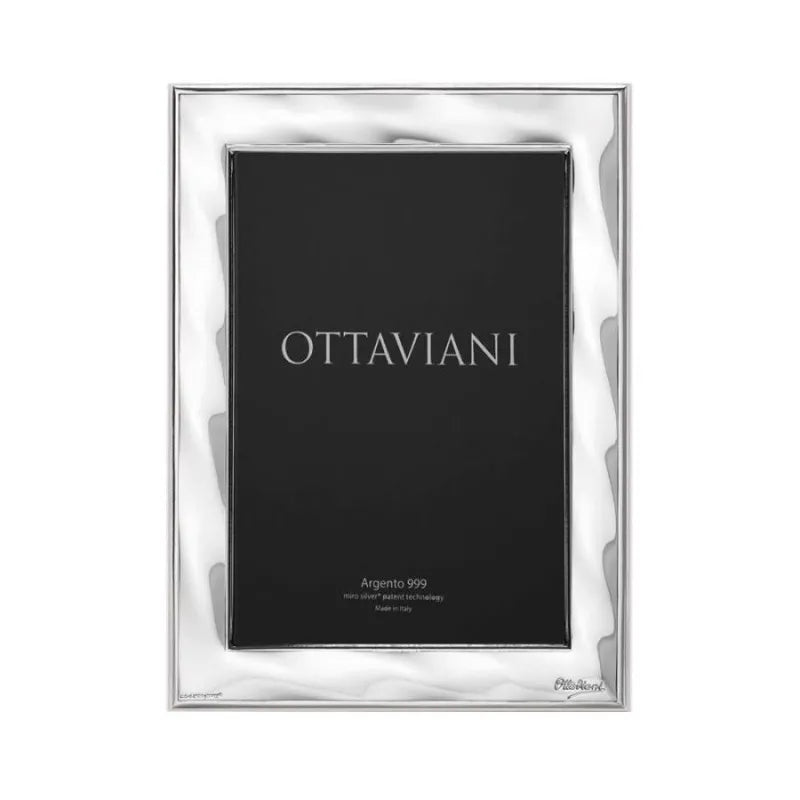 Cornice portafoto Ottaviani in argento retro legno, misure 13x18 ref. 1005A