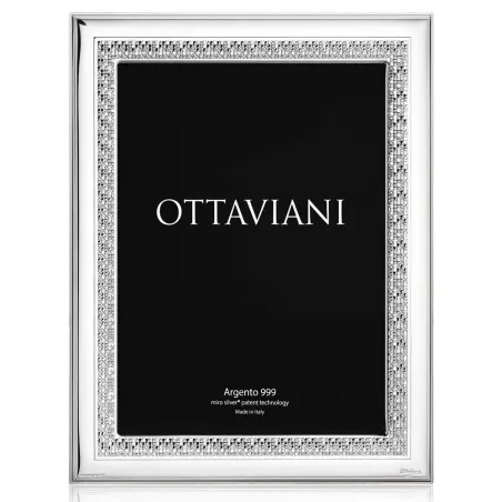 Cornice portafoto Ottaviani in argento retro legno, misure 18x24 ref. 1028