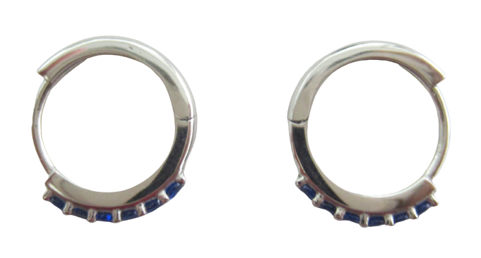 Orecchini a cerchio donna Damiata Gioielli in oro bianco con zirconi 121/102