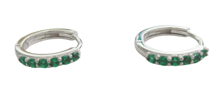 Orecchini a cerchio donna Damiata Gioielli in oro bianco con zirconi 121/102/1