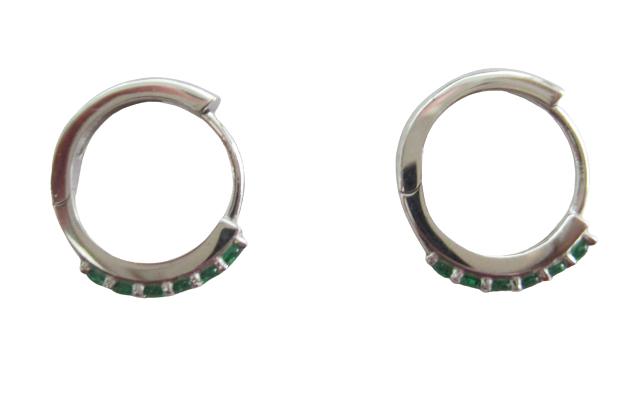 Orecchini a cerchio donna Damiata Gioielli in oro bianco con zirconi 121/102/1