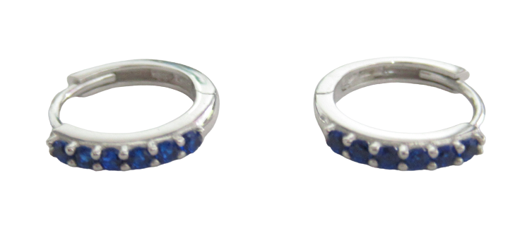 Orecchini a cerchio donna Damiata Gioielli in oro bianco con zirconi 121/102