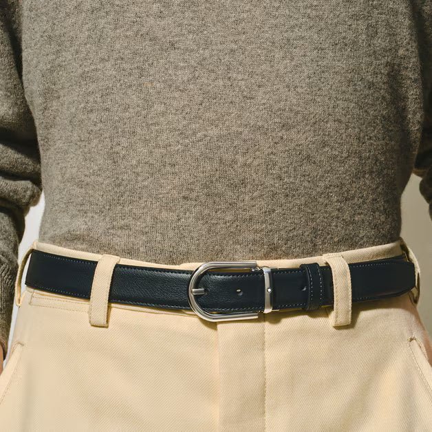 Cintura reversibile uomo in pelle bicolore Montblanc con lunghezza 120 centimetri 128756