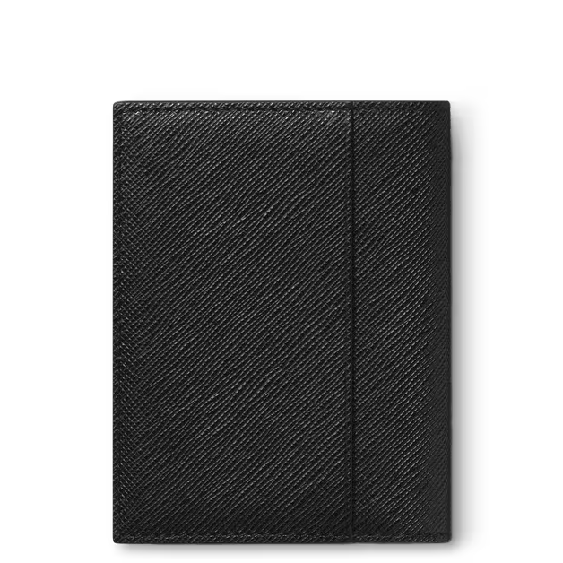 Portacarte uomo Montblanc 4 tasche in pelle sartoriale nera ref. 130322