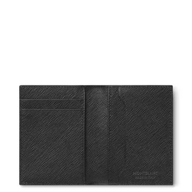 Portacarte uomo Montblanc 4 tasche in pelle sartoriale nera ref. 130322