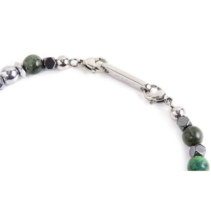Bracciale uomo Marlù Namastè in acciaio, agata, lapis afgano e ematite 13BR113