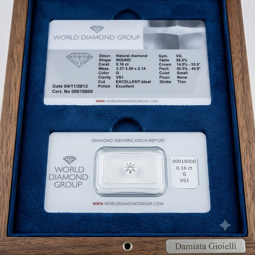 Diamante unisex in blister Word Diamond Group certificato IGI da 0,16 carati ref. 15000