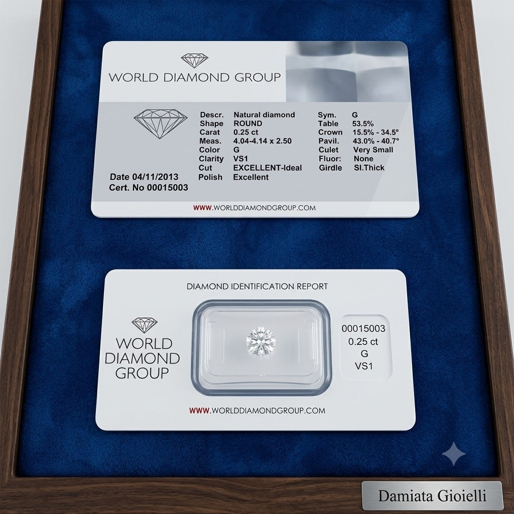 Diamante unisex in blister Word Diamond Group certificato IGI da 0,25 carati ref. 15003