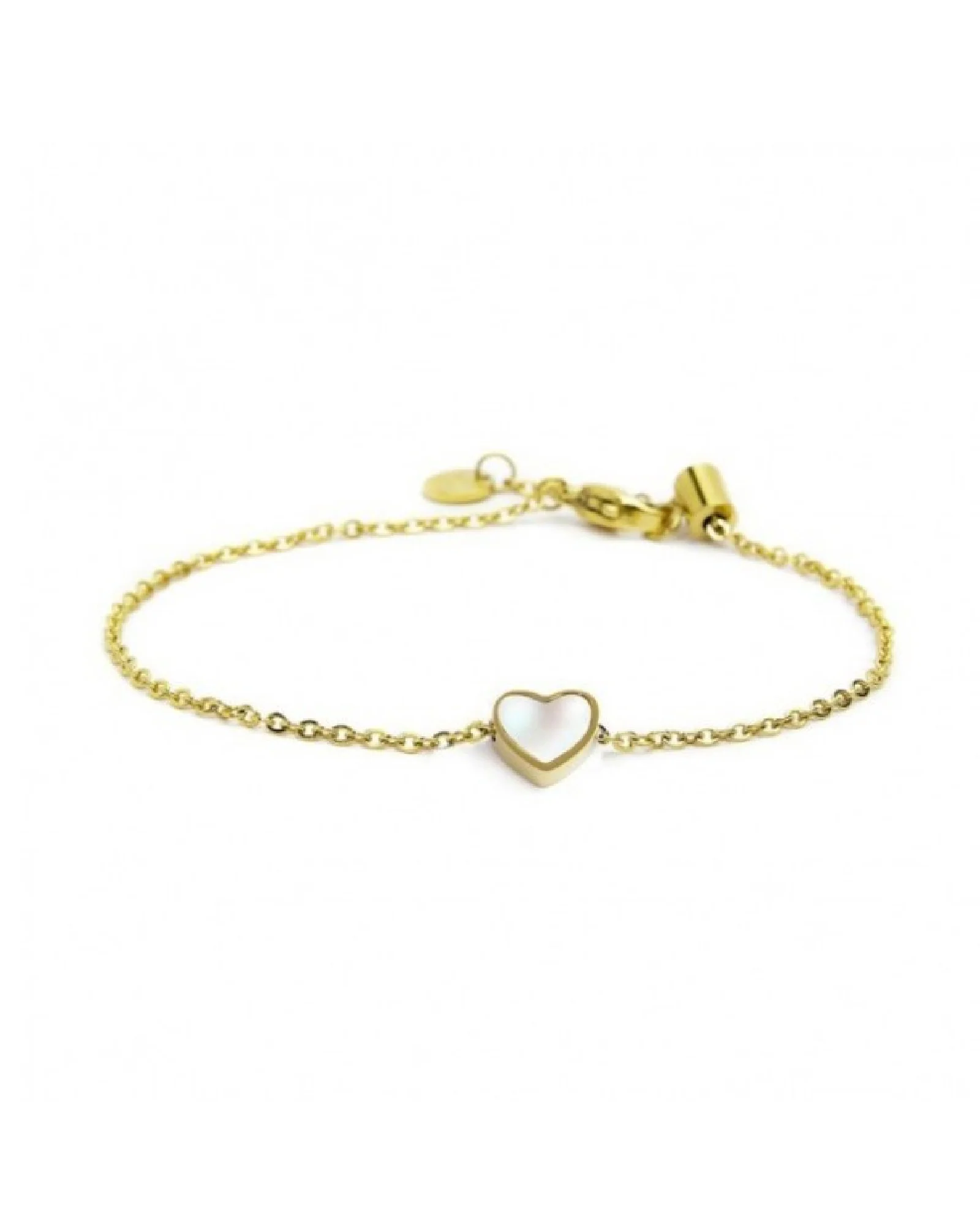 Bracciale donna Marlù in acciaio dorato e madreperla 15BR070G-W
