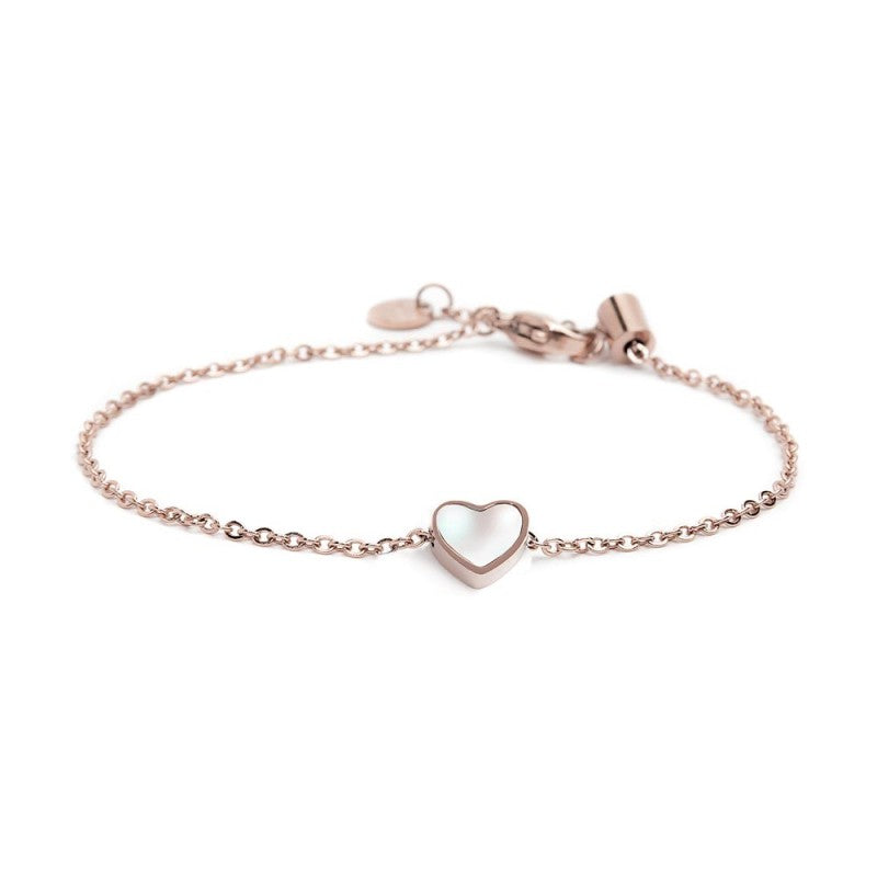 Bracciale donna Marlù in acciaio rosè e madreperla 15BR070R-W