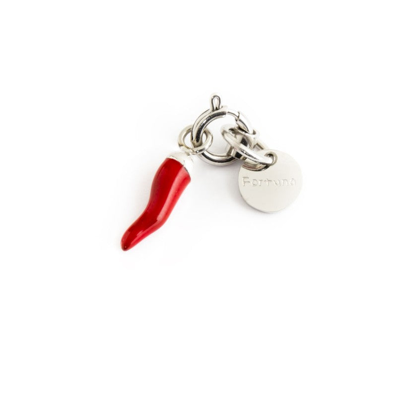 Charm corno portafortuna Marlù in acciaio smaltato 15CH077SR