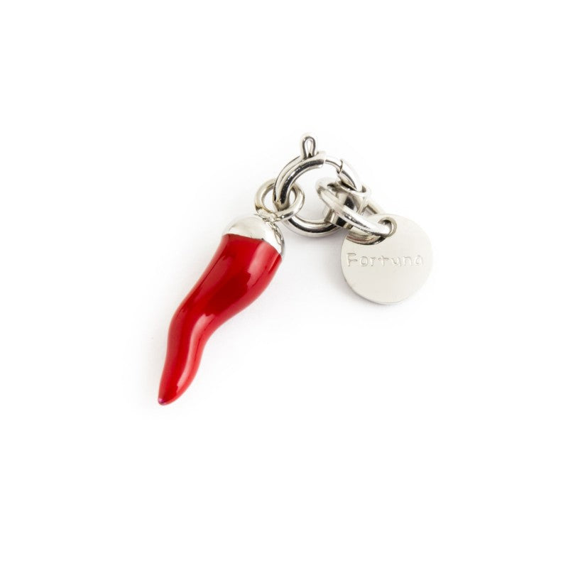 Charm corno portafortuna Marlù in acciaio smaltato 15CH078SR